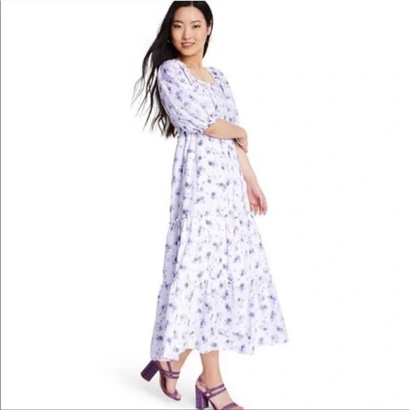 love shack fancy purple floral dress LoveShackFancy Women's Viola Dress